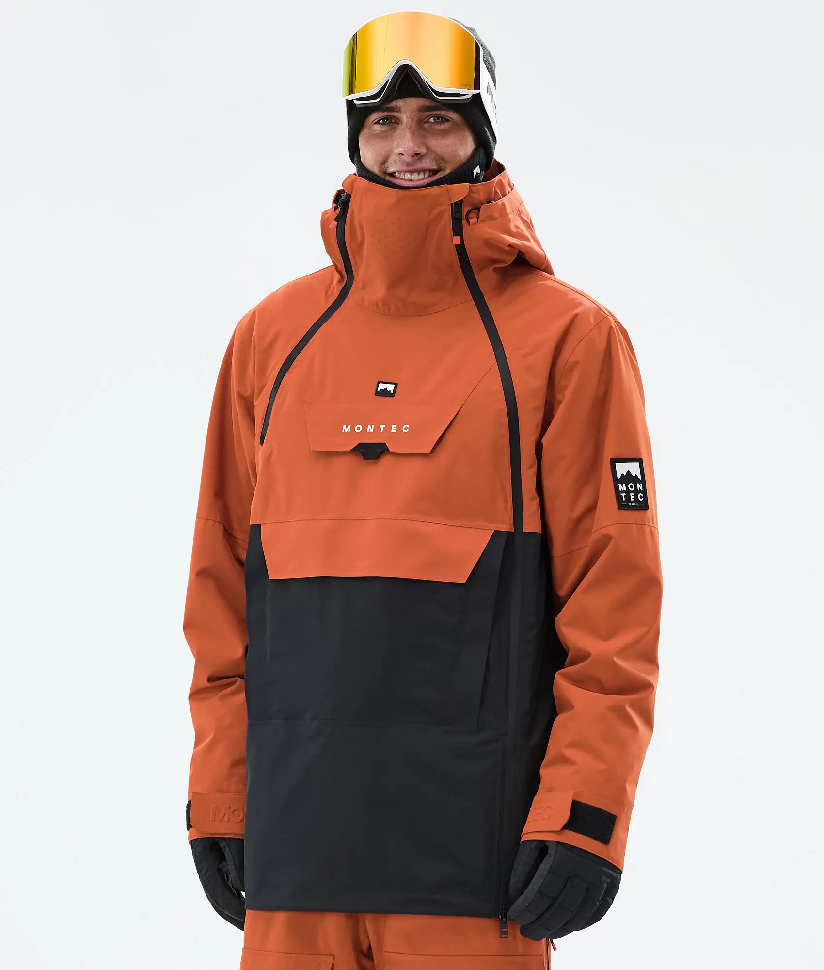 Montec Doom Ski Jacket in Burned Orange and Black
